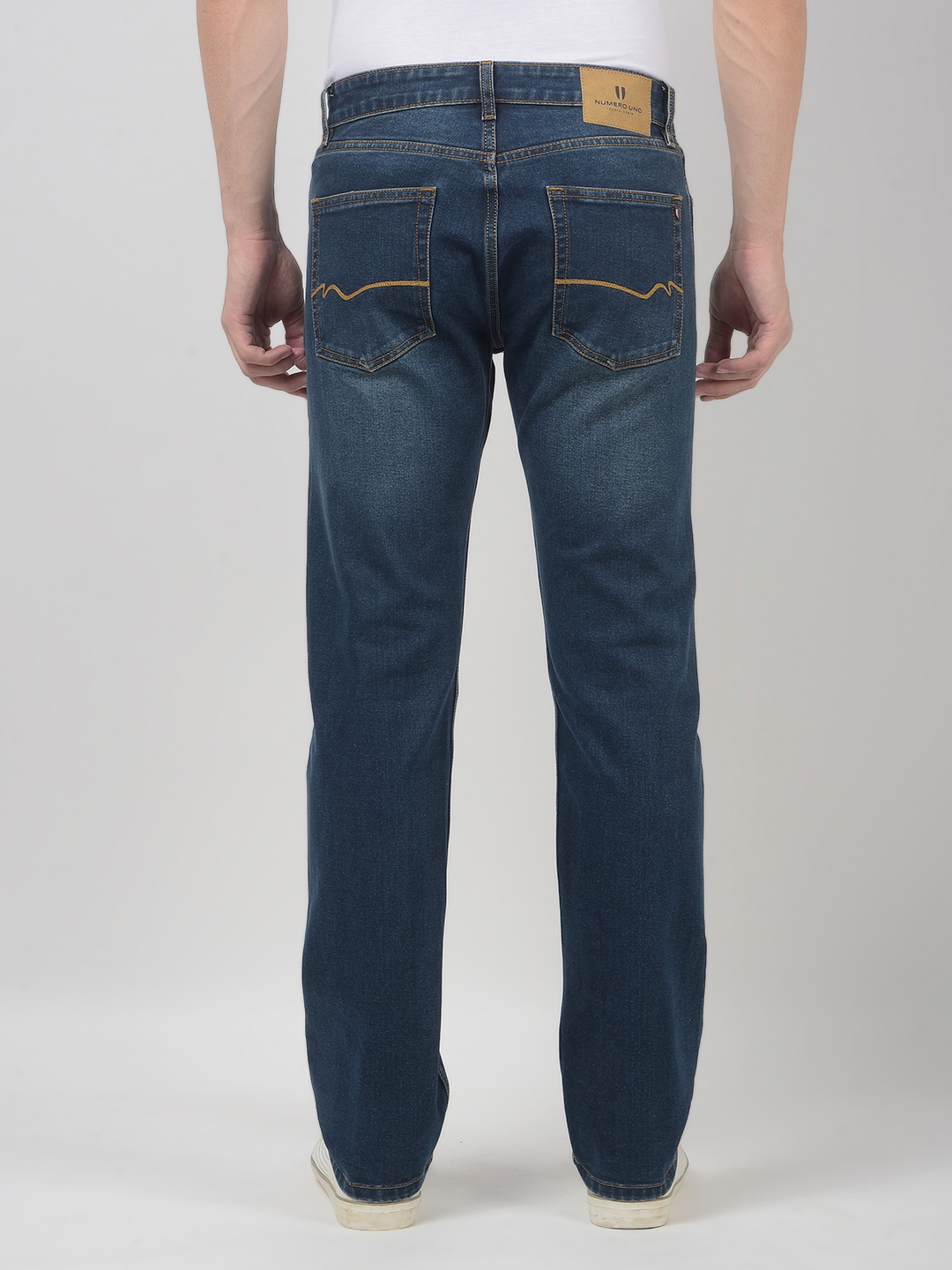 Numero Uno Men Solid Dark Blue Jeans